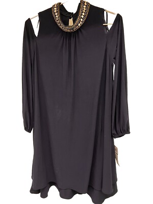 Cocktail Kleid Cold shoulder US Gr 8 DE 40 M von X by XSCAPE Nachtblau Navy 