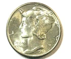LOT #SS 123   1941  MERCURY DIME (CH BU) (SPLIT BANDS)