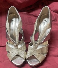 Women Heels Gold/Silver-  Fioni Night  Size 8-Pre Owned - Wedding/Prom/Pageants