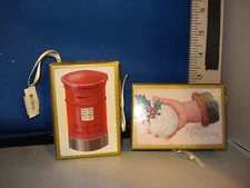 Holiday Box Ornaments set of 2 Department 56 cardboard 40044 136