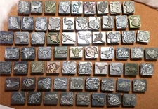 vntg Old 3D 1" DISCONTINUED Leather Stamp TOOLS Craftool Midas LOT clay stamps