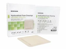Silicone Foam Dressing McKesson 6 X 6'' Square Adhesive w/ Border Sterile BX/10