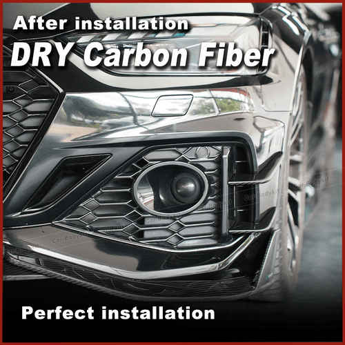 DRY Carbon Front Splitters Flaps Flossen Spoiler Canards Für Audi RS5 2021-2024 - Picture 4 of 12
