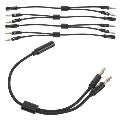  5 PCS Stereo-ausgangsbuchsenadapter Headset-Mikrofon Und Lautsprecher-Splitter