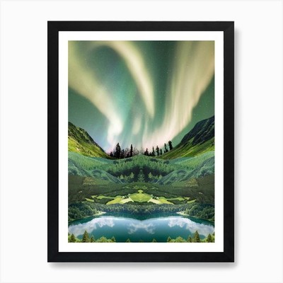 Smaragd Aurora Kunstdruck gerahmt Wandbild Poster Leinwanddruck Bild