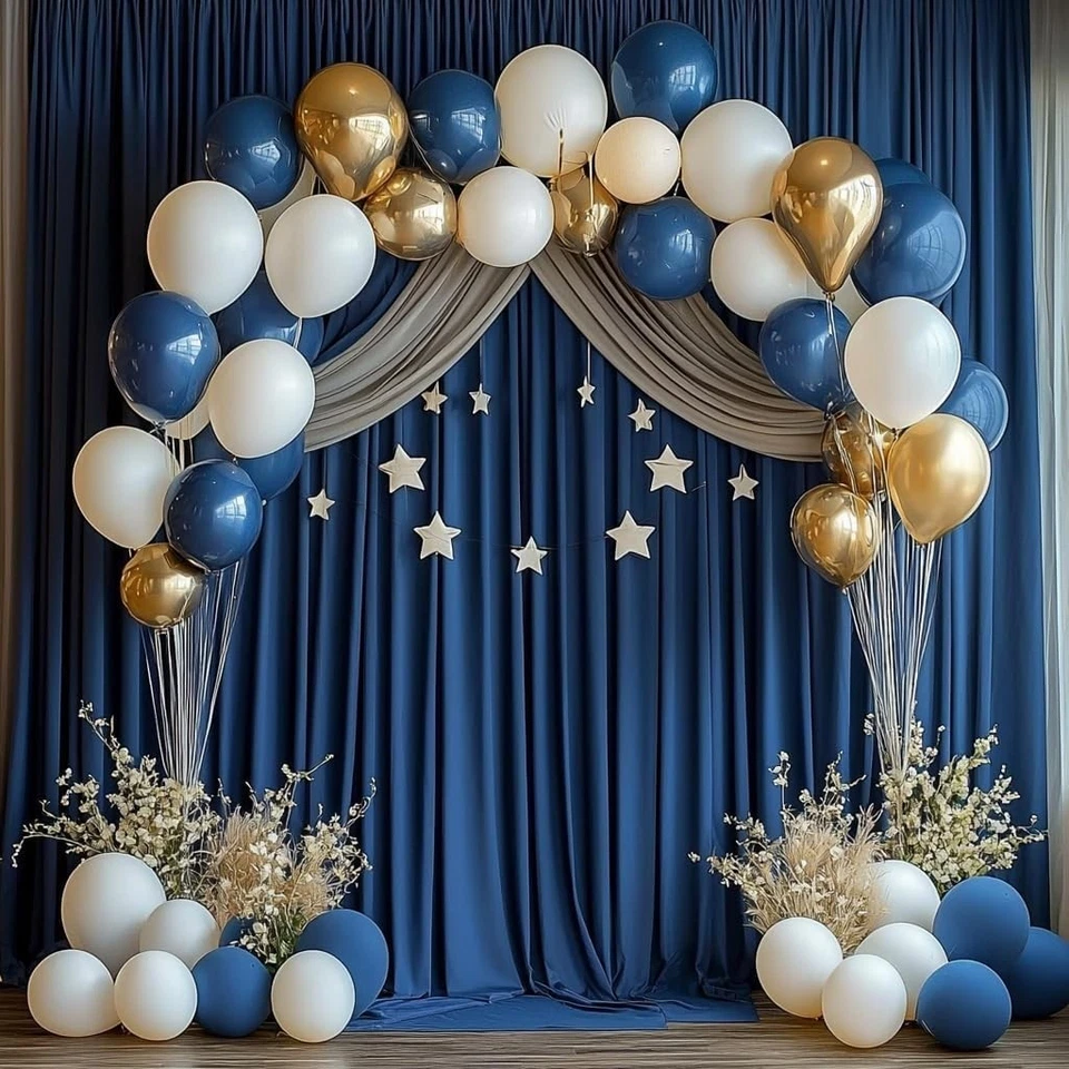 Navy Blue Backdrop Curtains 10x40ft - Not See-Through - Image 4 of 4