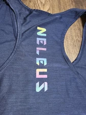 Mens 2XL Neleus Dry Fit Logo Muscle Stringer Tank Top Gym Workout Exercise Navy