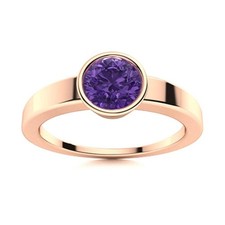 Amethyst Stone Sterling Silver Elegant February Solitaire Ring Jewelry