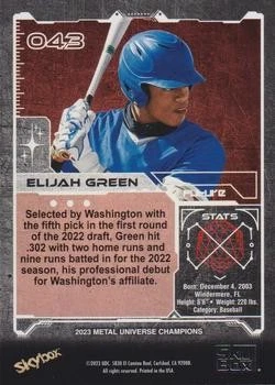 Elijah Green 2023 SkyBox Metal Universe Champions #043 - Image 2 of 2