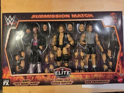 WWE Elite Wrestlemania 13 Mattel Figur Bret Hart Ken Shamrock Steve Austin Set