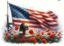 Memorial Armed Forces US Flag Diamond Painting Craft Kit-Size 7.9X7.9  