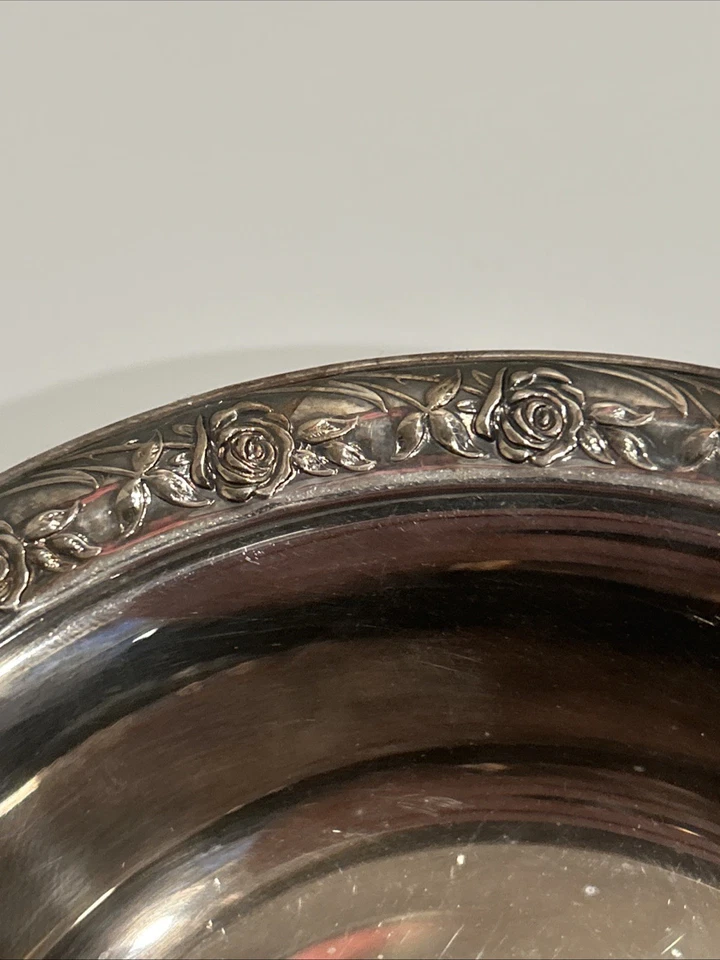 Reed & Barton经典玫瑰银盘坚果盘 — 第 3/4 张图片