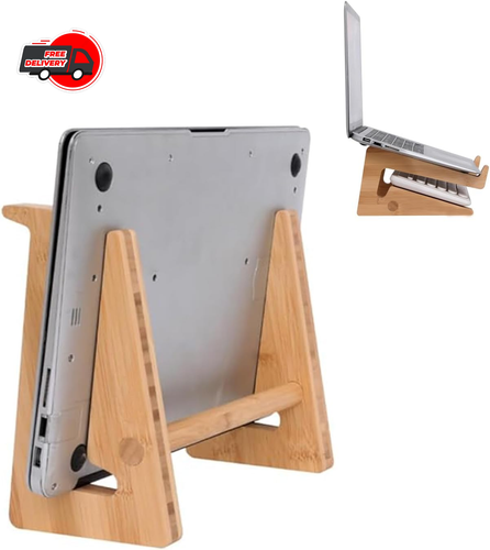 Laptop Stand Wooden Vertical Laptop Stand for Desk Bamboo Laptop Stand ...