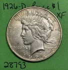 1926-D Peace Silver Dollar $1 Xf Extra Fine US coin