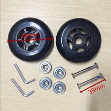 2PCS Black Luggage Suitcase Replacement Wheels Rubber Swivel Caster Wheels Re...