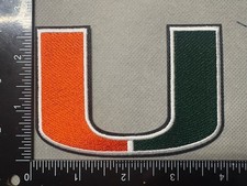 University Of Miami Hurricanes iron on Embroidered Patch The U