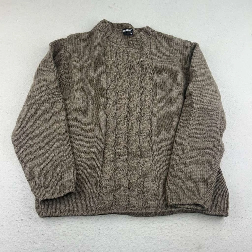 Gionfriddo Sweater Mens XXL Brown Crew Neck Long Sleeves Pullover