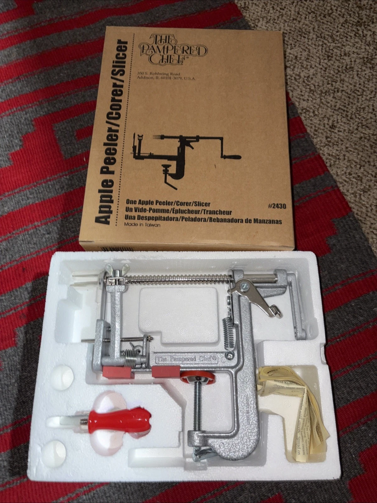 Pampered Chef Apple Peeler Corer Slicer Manual Metal Brown Model 2430
Opens in a new window or tab