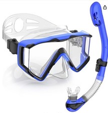 Greatever Snorkel Set Pano 3 Window Snorkel Mask Adult, PanoramicWideView,Antifg