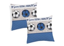 Coppia Cuscini Decorativi Per Divano Fantasia Calcio Colore Blu