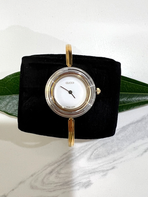 Gucci 11/12.2 25mm Gold Stainless Steel Case with Gold Stainless