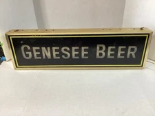 VINTAGE GENESEE BEER LIGHT UP HANGING METAL SIGN OLD SCHOOL TWO SIDED