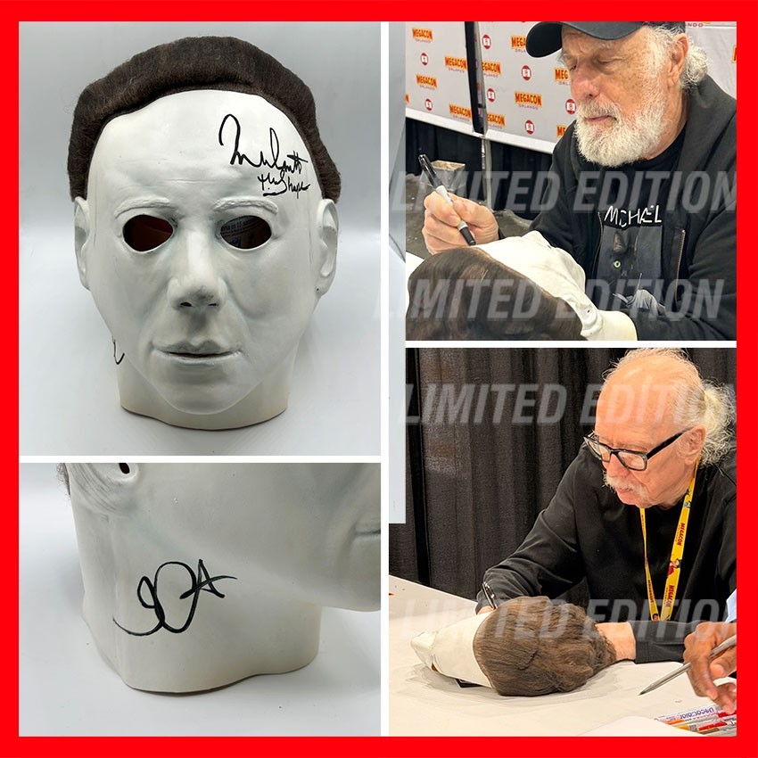 JOHN CARPENTER & NICK CASTLE Signed Michael Myers Halloween Mask - COA & PICTURE