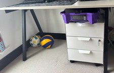 IKEA TROTTEN Computer Desk 120x70cm Matte White/Black Metal & Particle Board