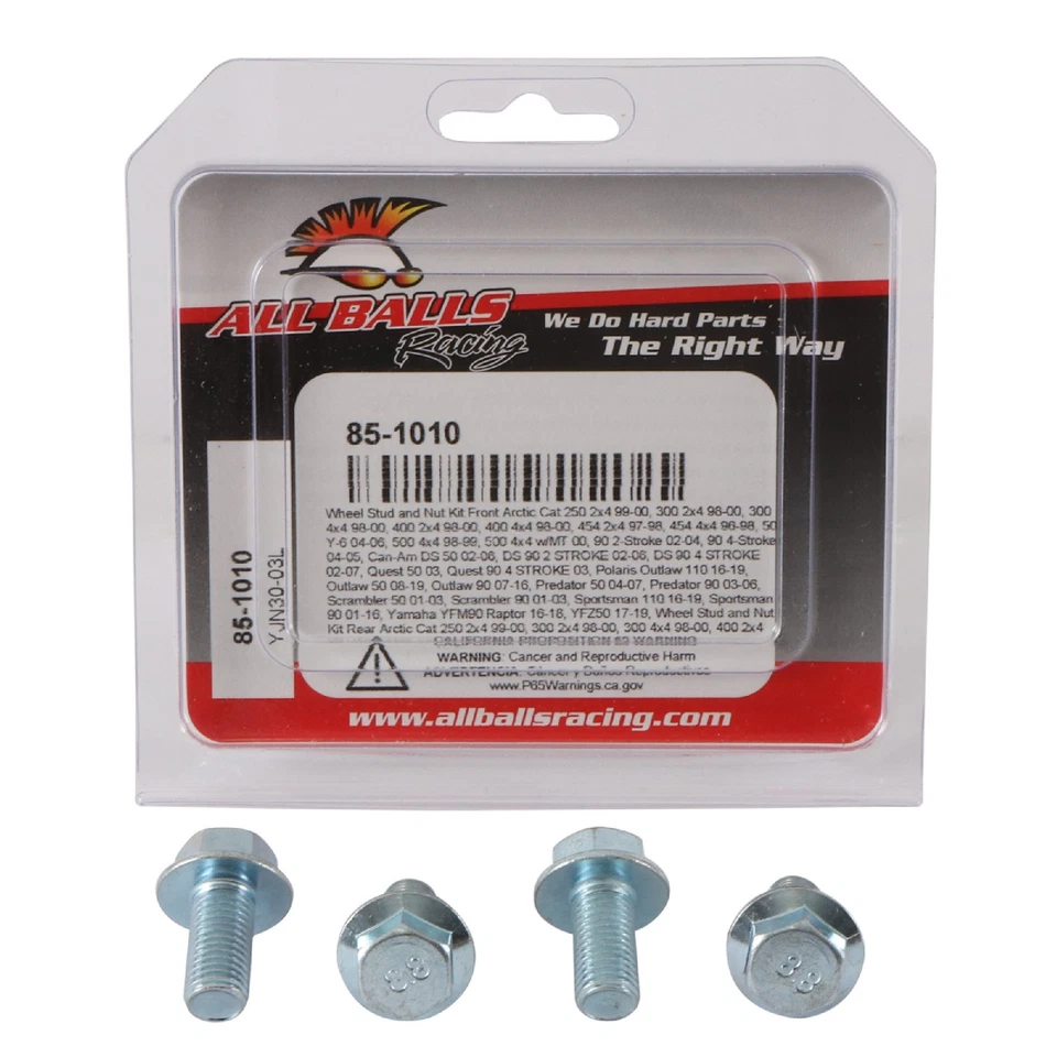 All Balls Wheel Stud and Nut Kit 85-1010 for Arctic Cat 90 Y-12 Youth 4T 04 05 Foto 3 de 4