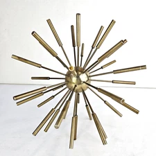 Brass Sputnik Sculpture Decorative Object MCM 9" Diameter Metal Starburst Atomic