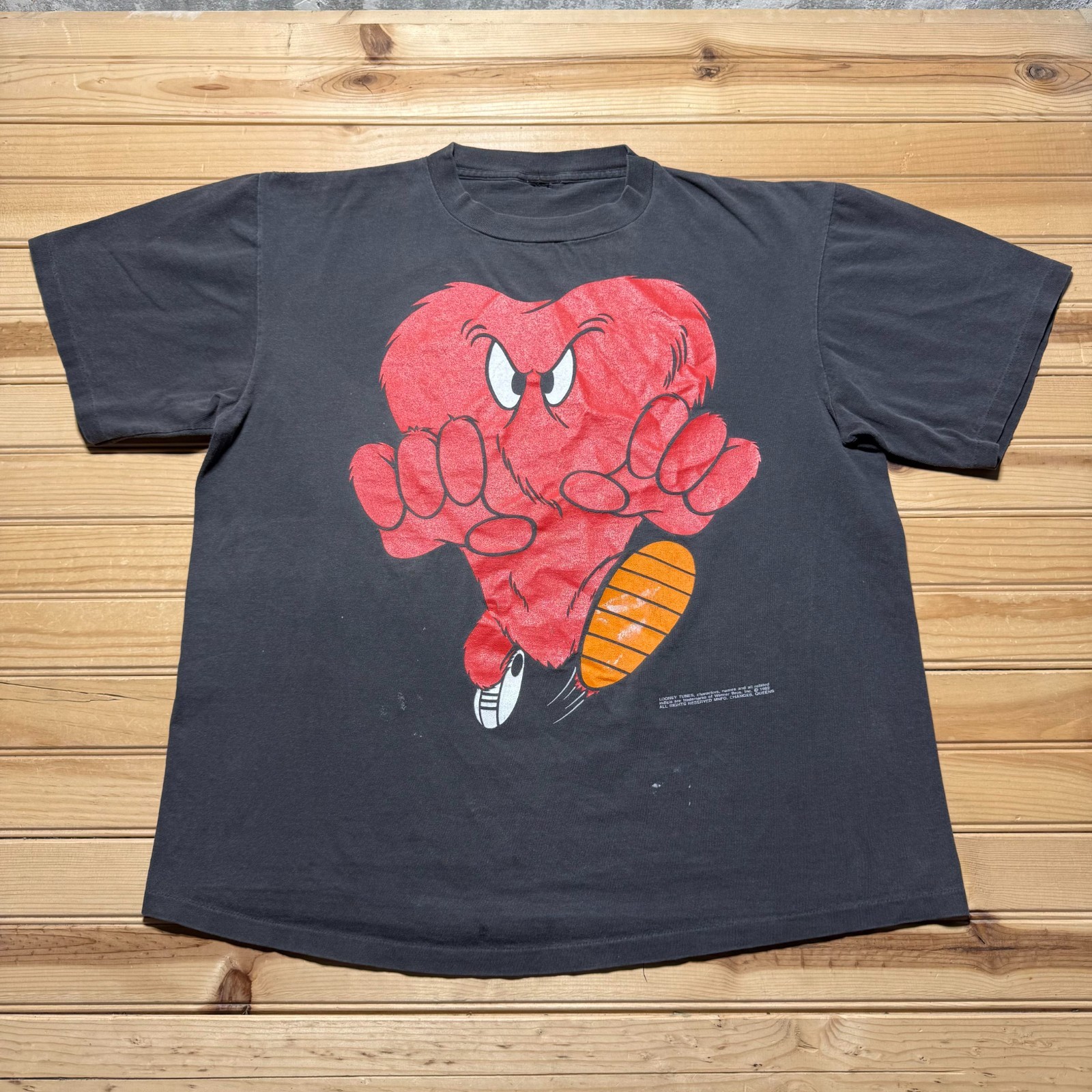Vintage 1992 Looney Tunes Gossamer Heart Monster Streetwear Cartoon Shirt - XL