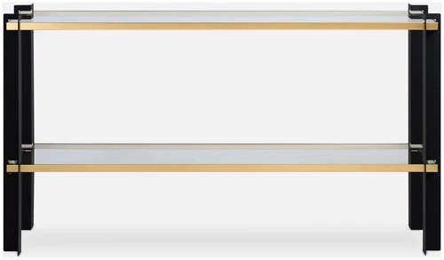 Uttermost 50073 Cunene 60"W Glass and Metal Table - Gold - Picture 5 of 5