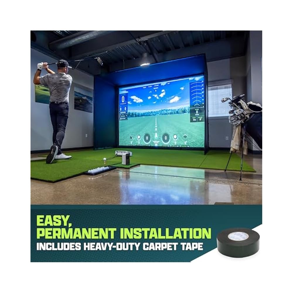 GoSports 6 ft Golf Simulator Turf 15 mm ELITE Golf Mat for Indoor Home Setups