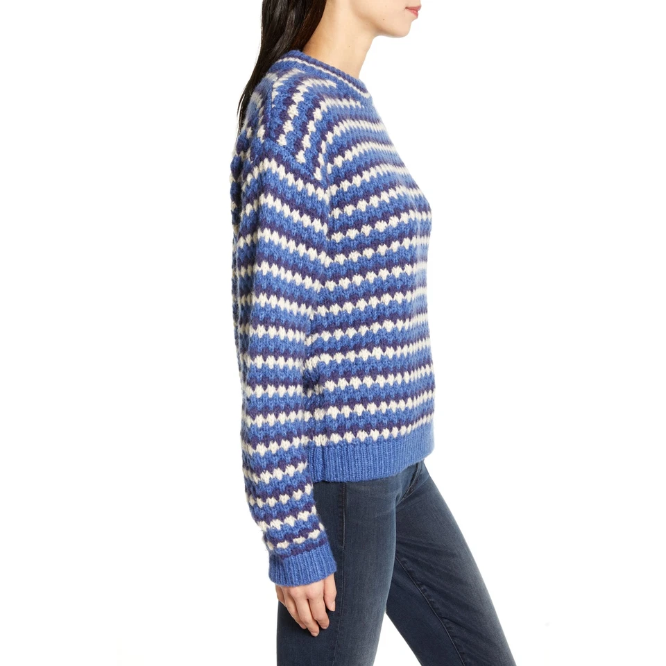 Suéter a rayas onduladas Katherine azul para mujer Rebecca Minkoff - L - azul Foto 3 de 4