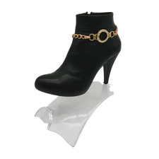 New Women Gold Metal Boot Chain Bracelet Shoe Bling Circle Charm Western Jewelry