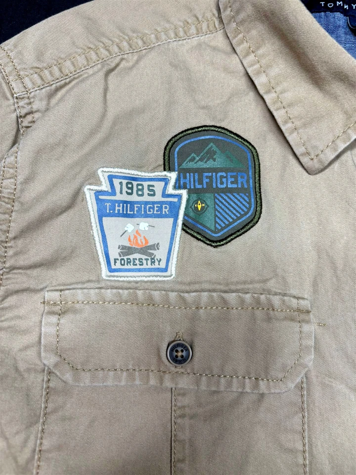 Tommy Hilfiger Niños Botón Delantero Manga Larga Beige Boyscout Camisa XL 20 Foto 3 de 4