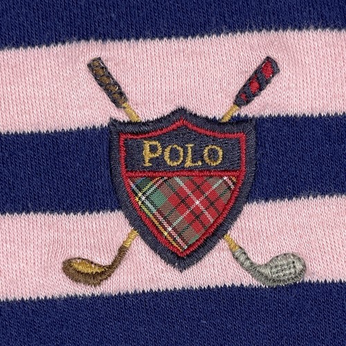Polo Ralph Lauren Shirt Mens Large Pink Blue Vintage Crest Golf Workwear Office - Picture 4 of 12
