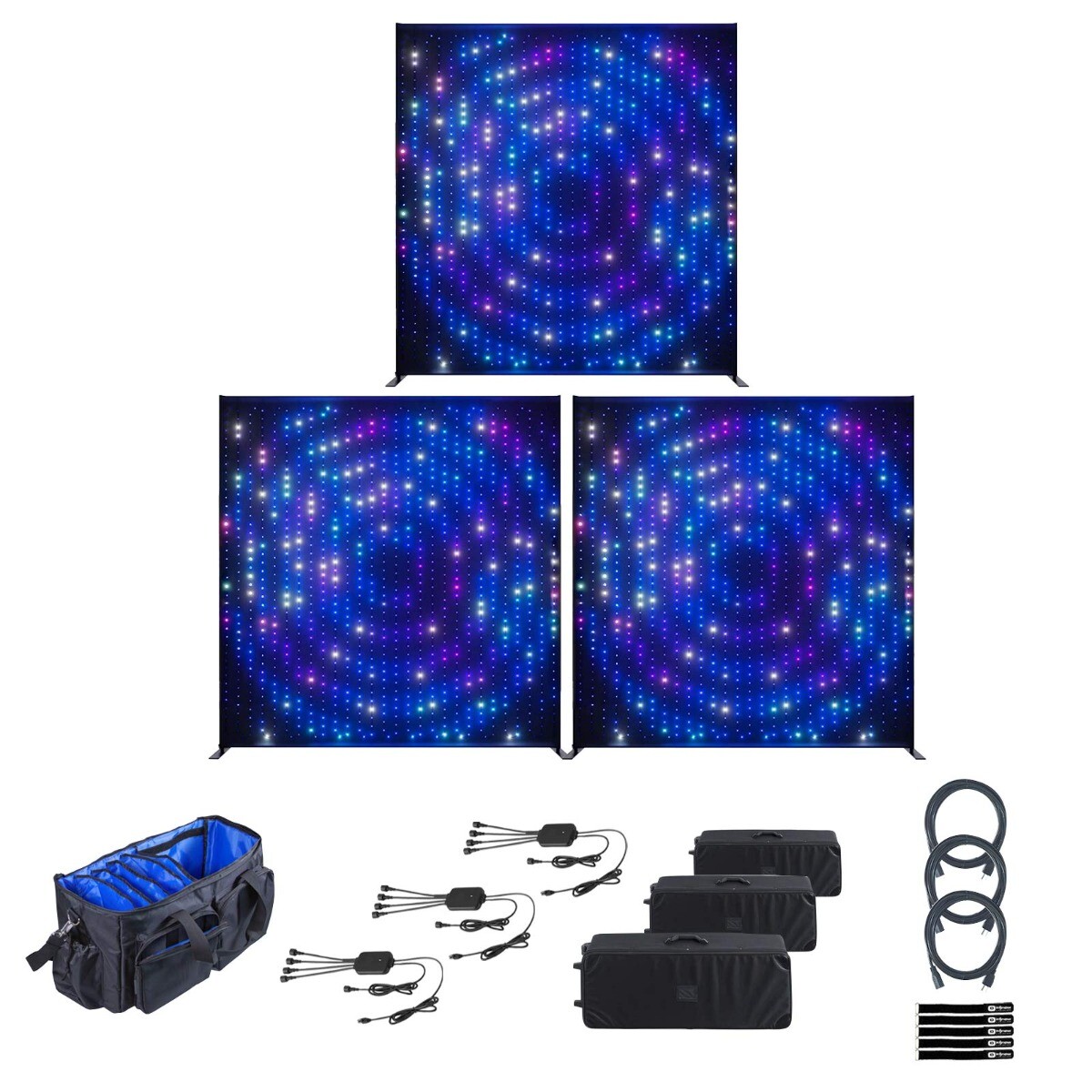 Мерцающий световой фон Lightwall 82 x 89 LED Sound Active Background 3 штуки в комплекте с сумкой 342590₽