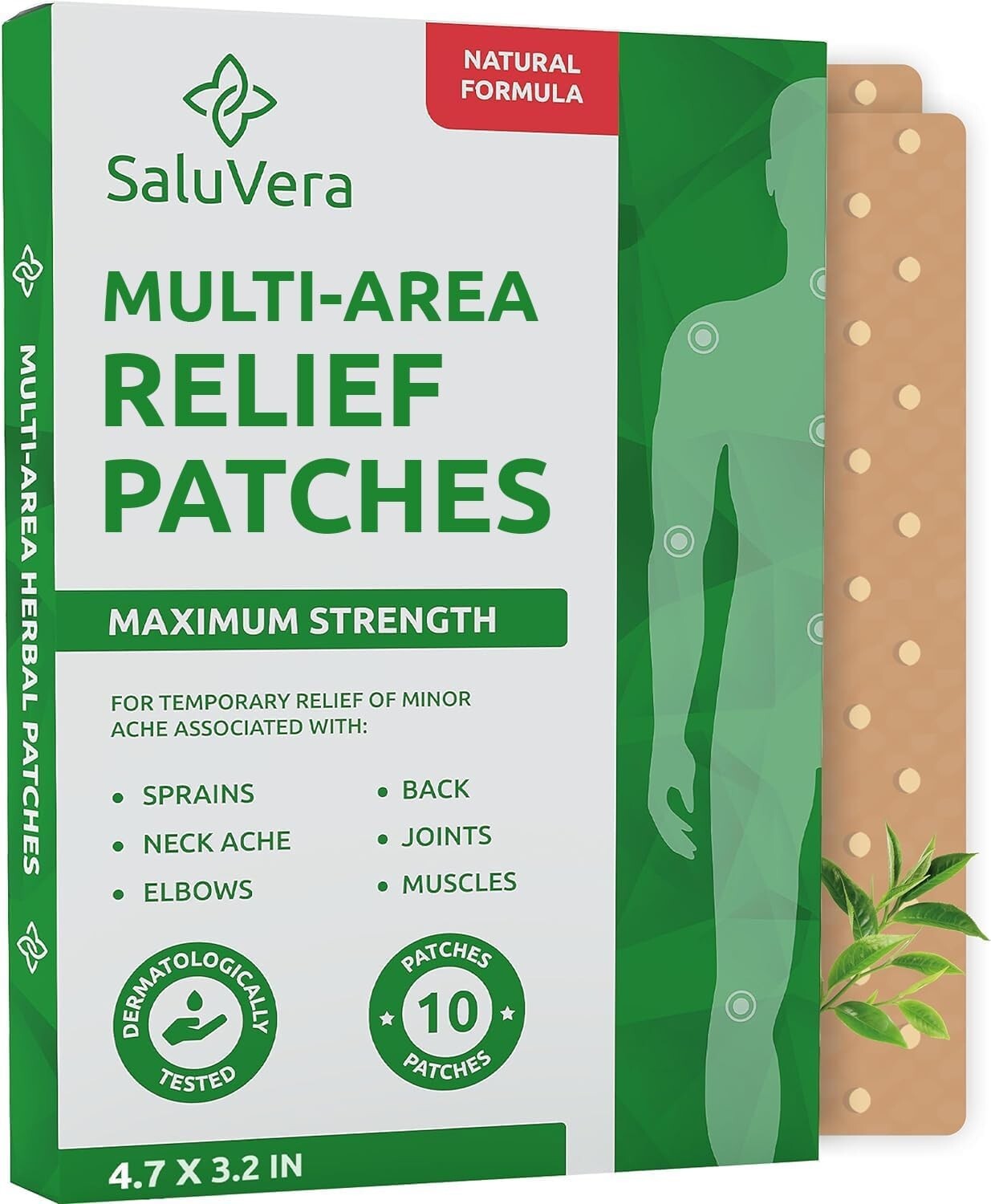 Max Strength XL Heat Patches for Muscle, Joint & Back Pain Relief - 10 Patches