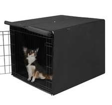 Small Dog Crate Cover Indoor Double Door Durable Polyester Pet Kennel Cover f...