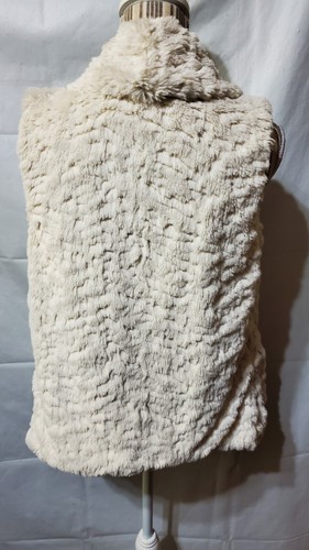 Dylan Los Angeles Luxury faux fur vest women's XS Cozy Light Beige Excellent - Picture 3 of 6