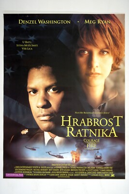 COURAGE UNDER FIRE   Original CRO movie poster 1996 DENZEL WASHINGTON + MEG RYAN