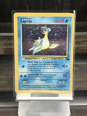 Pokemon Fossil Lapras 10/62 HOLO RARE 1995-1999 Fossil Pokemon TCG