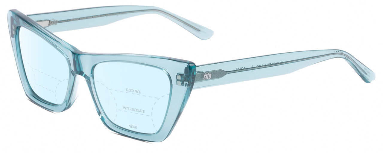 SITO SHADES WONDERLAND Blue Light Blocking Cat Eye Glasses in Blue Crystal 54mm