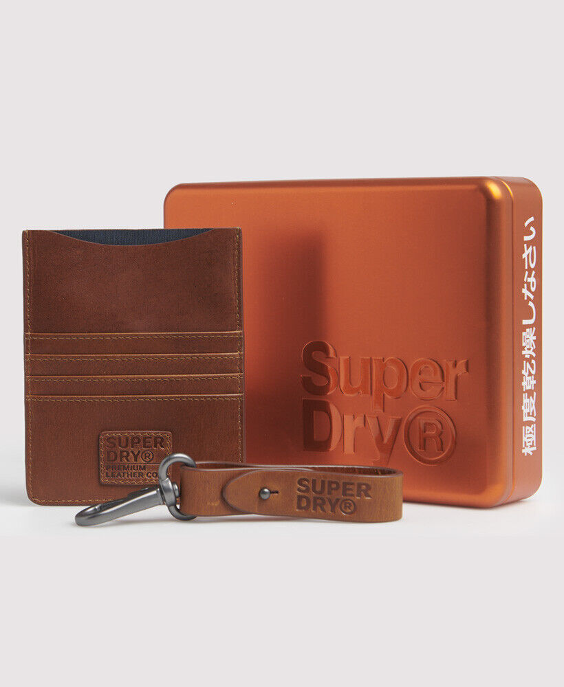 Superdry Mens Leather Travel Wallet Set Size 1Size