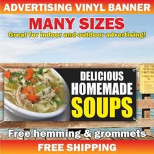 Delicious HOMEMADE SOUPS Advertising Banner Vinyl Mesh Sign buffet bar food tea