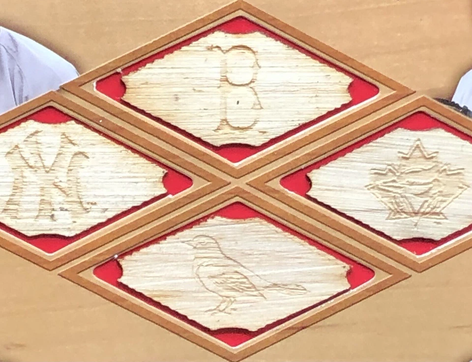 2001 SP GAME USED BAT QUAD PIECE OF THE ACTION O’NEILL, NOMO, RIPKEN JR, DELGADO - Image 3 of 4