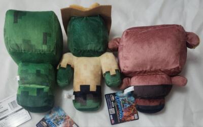 Minecraft Legends Plush doll Creeper & Piglin & Zombie Set of 3