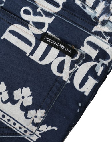 DOLCE & GABBANA Kids Shorts Blue White Crown Cotton Bermuda s. Tag 6yrs 200usd - Picture 4 of 7