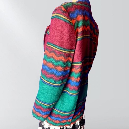 Vintage 90s Index By Melrose Aztec Southwest Blanket Blazer - Picture 3 of 4